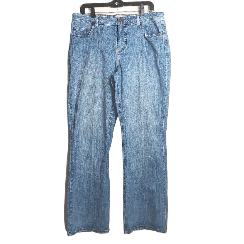 Faded Glory Bootcut Jeans Women’s 16W Light Wash High Rise Retro Stretch Denim